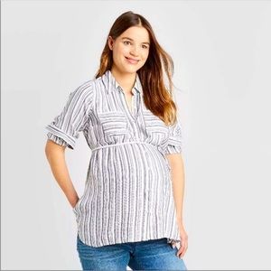 Isabel Maternity Woven Popover Tunic